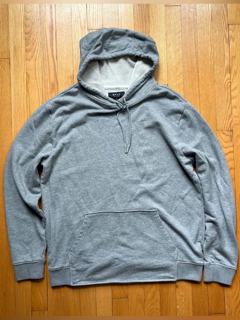 BYLT Basics Men’s Core Hoodie Performance Sweatshirt Large Gray Solid Heavy Duty